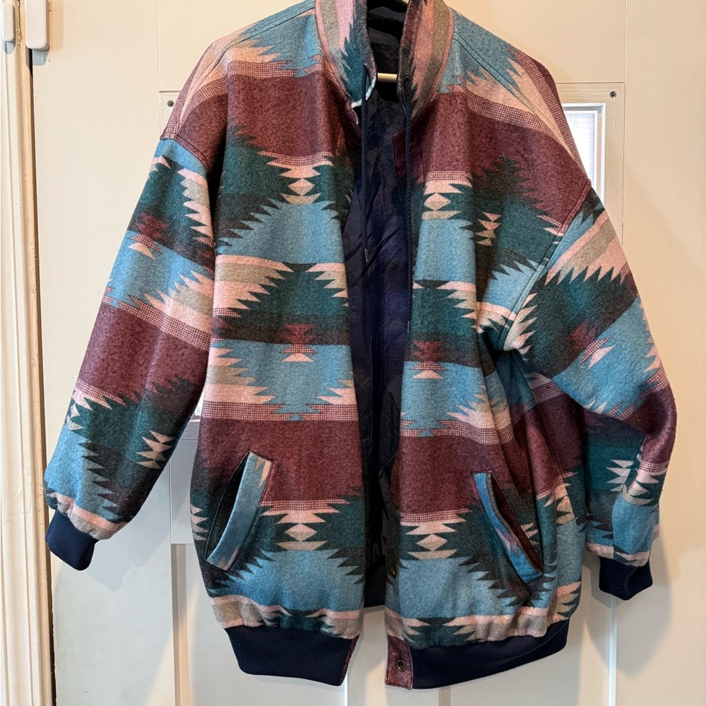 Men/Womens Multicolor Aztec Patterned Reversible Jacket